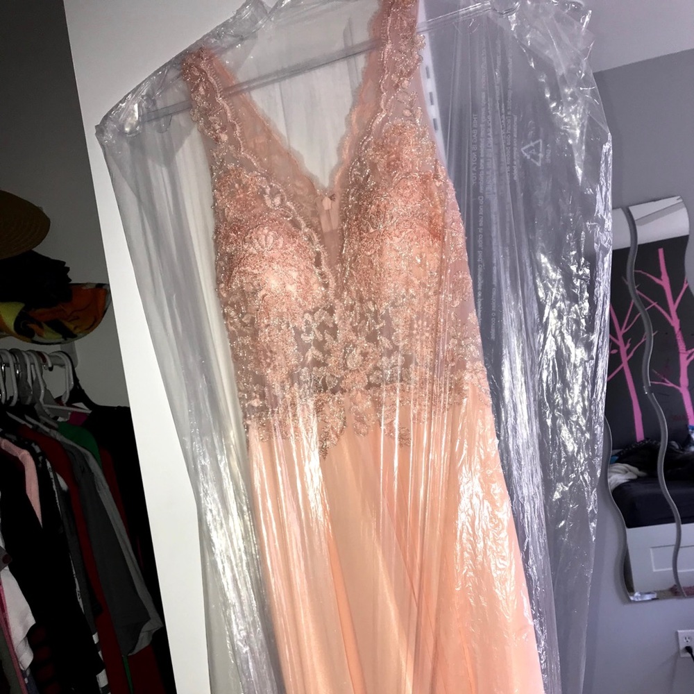 Peach Full-Length Prom Dress